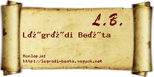 Légrádi Beáta névjegykártya